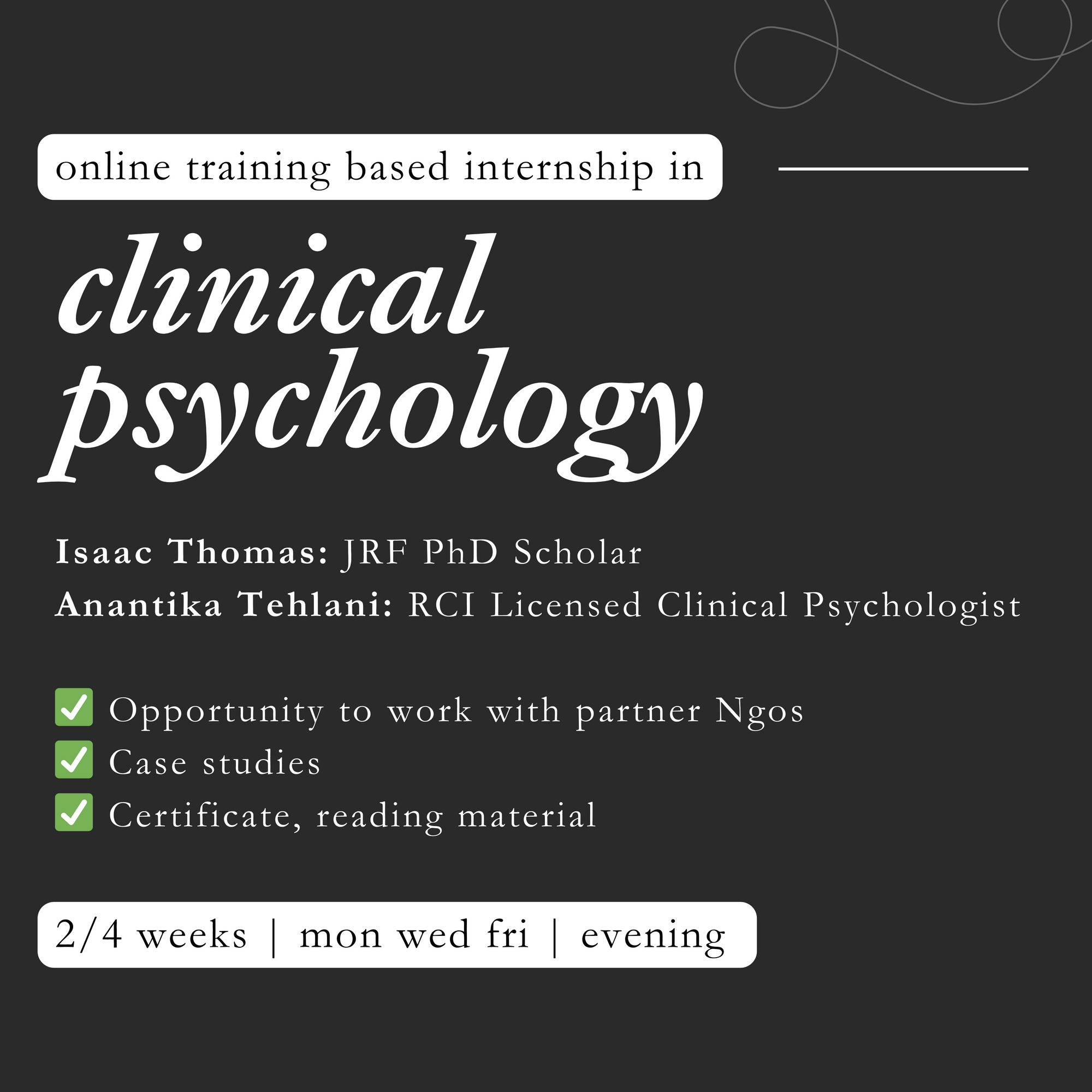 Clinical Psychology Training based Internship