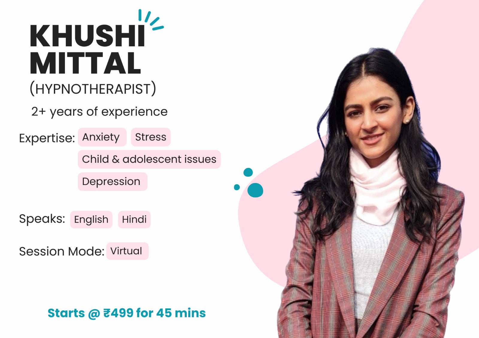 Hypnotherapy with Khushi Mittal